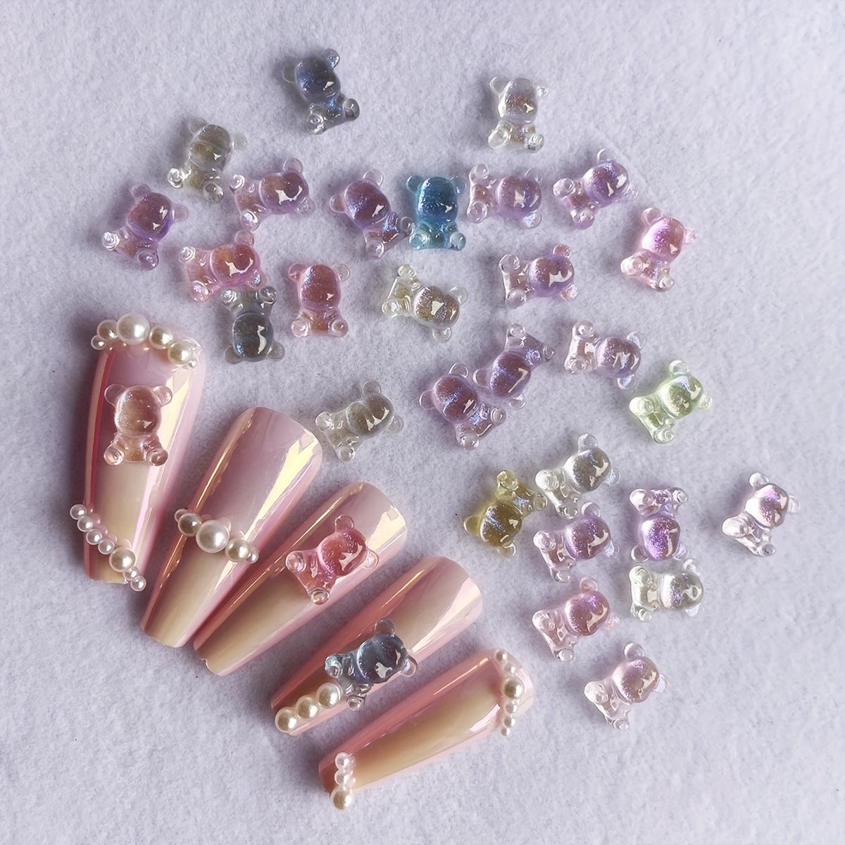 

10 шт. 3D-украшения для ногтей из смолы с милым медведем