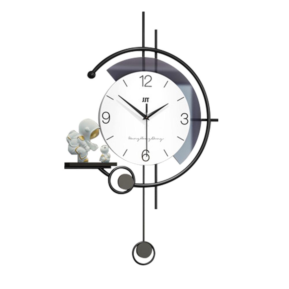 

Digital Wall Clock With Big Digits, Shelf Non Ticking Silent, Battery Operated Modern Wall Clock Decoration For Living Room, Bedroom, Office small with ornaments [36X57CM]