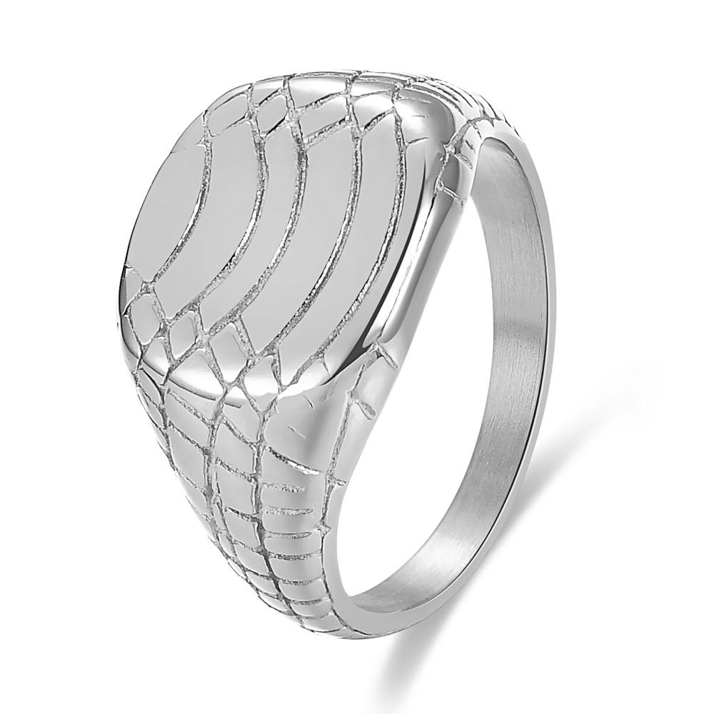New Retro Stainless Steel Rings for Women Men Irregular Cracked Wide Ring Gold-plated Jewelry Party Wedding Gift Wholesale