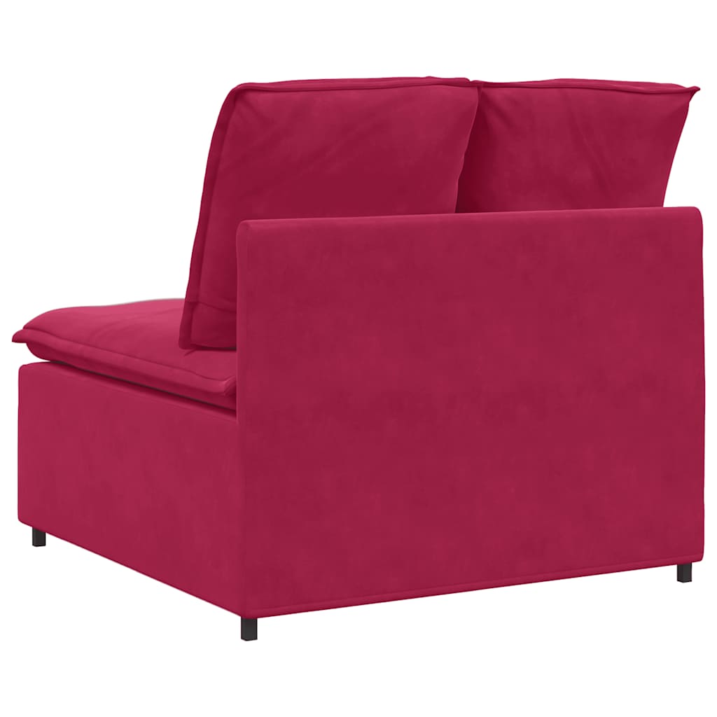 Modular Sofa Center Module with Cushions Burgundy 100 Cm