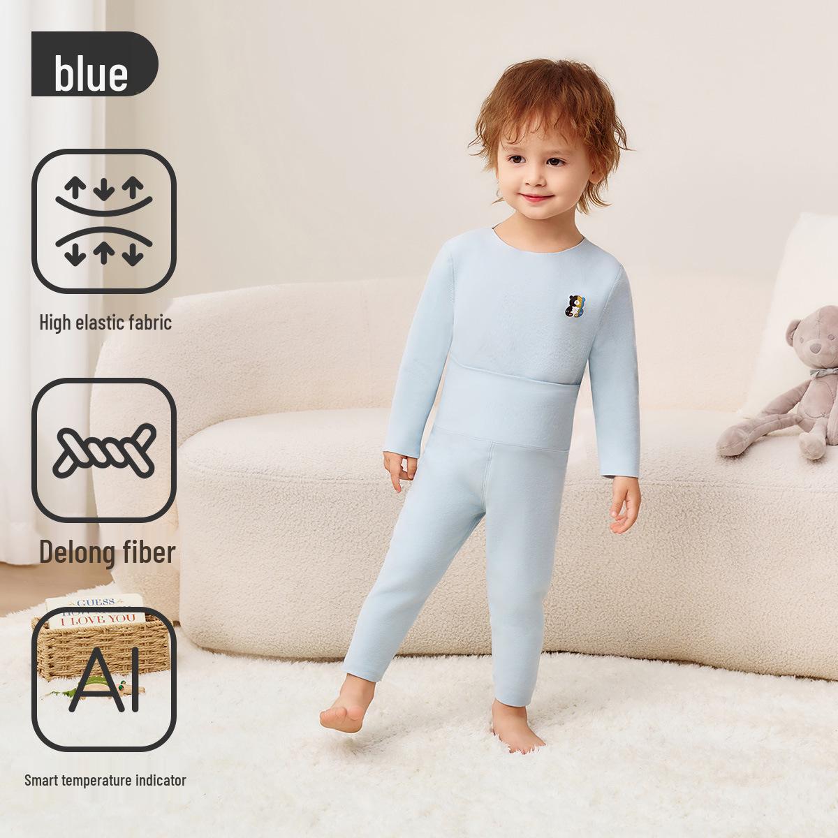 

Jingqi Baby Self-Heating Thermal High-Waist Long Underwear Set for Boys and Girls 100cm - High Waist