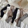 Soft Cotton Long Stockings Solid Color Pile Sock Sweet Knitted Socks  3-12 Year Children