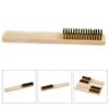 Wire Brush for Cleaning Rust Removal Plated Copper Bristles with Wood Handle Grip for Dirt & Paint Scrubbing Removing