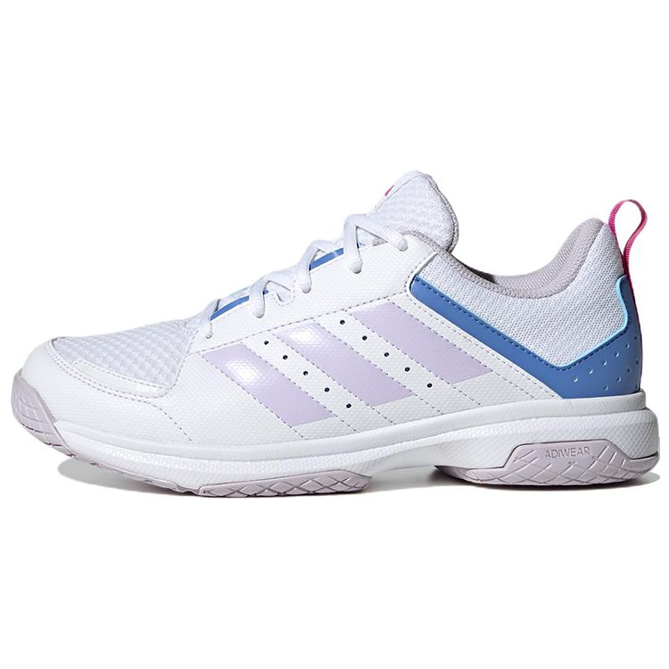 Adidas Ligra 7 Indoor Non-Slip Durable Lightweight Low-Top Training Shoes Women Sneakers White Blue Silver HQ3517