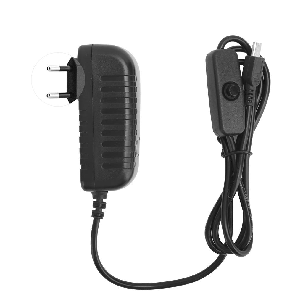 Power Supply for Raspberry Pi 5V 3A with Switch Button Integrated Micro USB Adapter 100‑240V