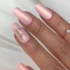 24Pcs Pink Matte French Leopard Square Coffin Press On Nails Artificial Acrylic Fake Nails For Women