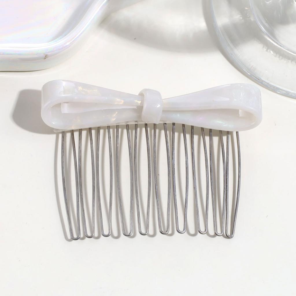 Classic Acetate Bow Metal Combs Hair Clip for Women Girls Bangs Collection Upside-down Hairpin Hair Accessories Styling Tool