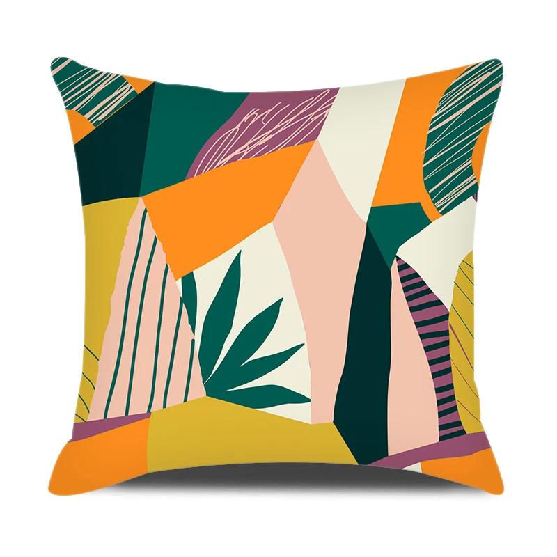 Modern Style Cushion Cover Abstraction Geometric Floral Plant Printed Pillow Cover Home Sofa Chair Decorative Pillowcase 45*45cm