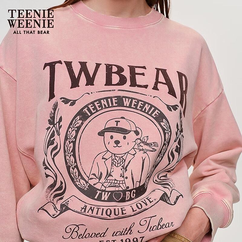 Teenie Weenie Women's 2025 Spring Bear Letter Crewneck Sweatshirt