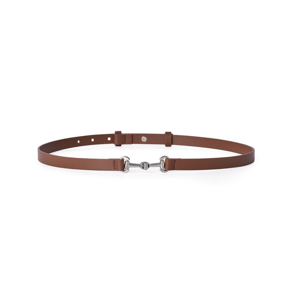 Women s Cowhide Belt Denim Skirt Temperament Slim High-waisted Leather Belt 100cm