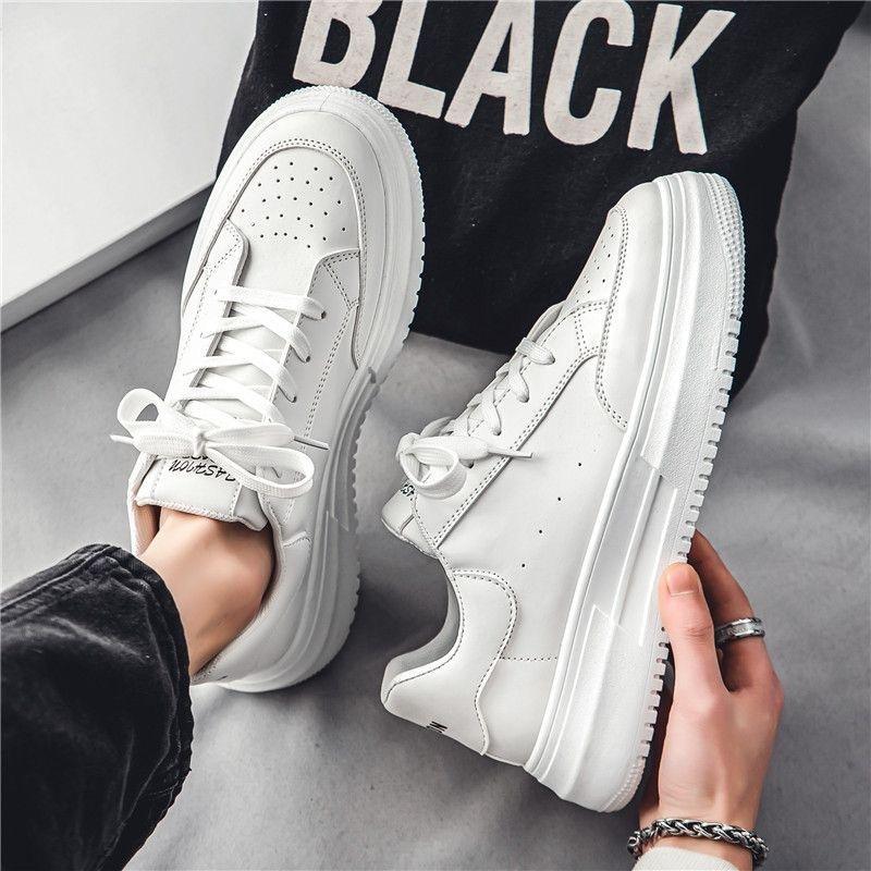 Men's Sneakers New Leather Men White Flat Casual Shoes Breathable Sports Shoes Shoes for Men Tenis Shoe Chaussure Homme
