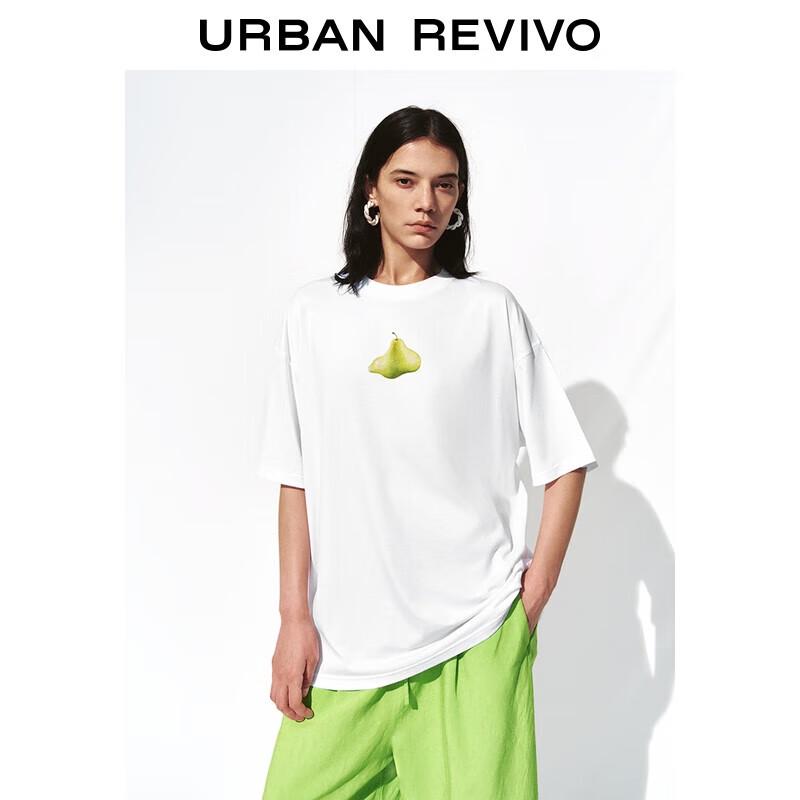 UR 2025 Autumn Women s Fun Fruit Print Loose Short Sleeve T-Shirt S