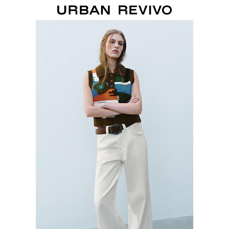 

Женский трикотажный топ без рукавов UR 2025 Весна Ретро Колорблок Геометрический S