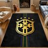 Brazil Football Crest Design Patterned carpet, non slip mat suitable for living room and bedroom sofas
