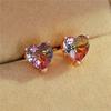 Mode Frauen Herz Form Turmalin Stud Ohrringe Romantische Schmuck Weihnachten Geschenke