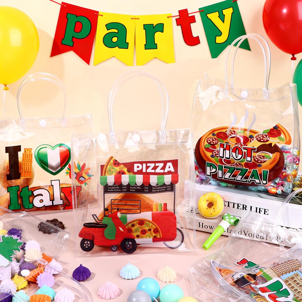 24 Pieces Italian Flag Birthday Goodie Bags,Italian Flag Red White And Green Gift Snacks Treat Candy Favors Bags For Italian The