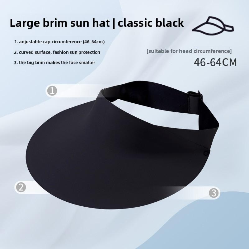 

Traceless sunscreen cap, women s UV protection empty top sun hat, large brim sun hat summer