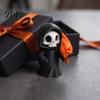 Decorative Figurine for Kids Cute Grim Reaper Halloween Figurine, 3D Printed Spooky Little Niche Gift Horror Fans Statue with Flame Skull, Desktop