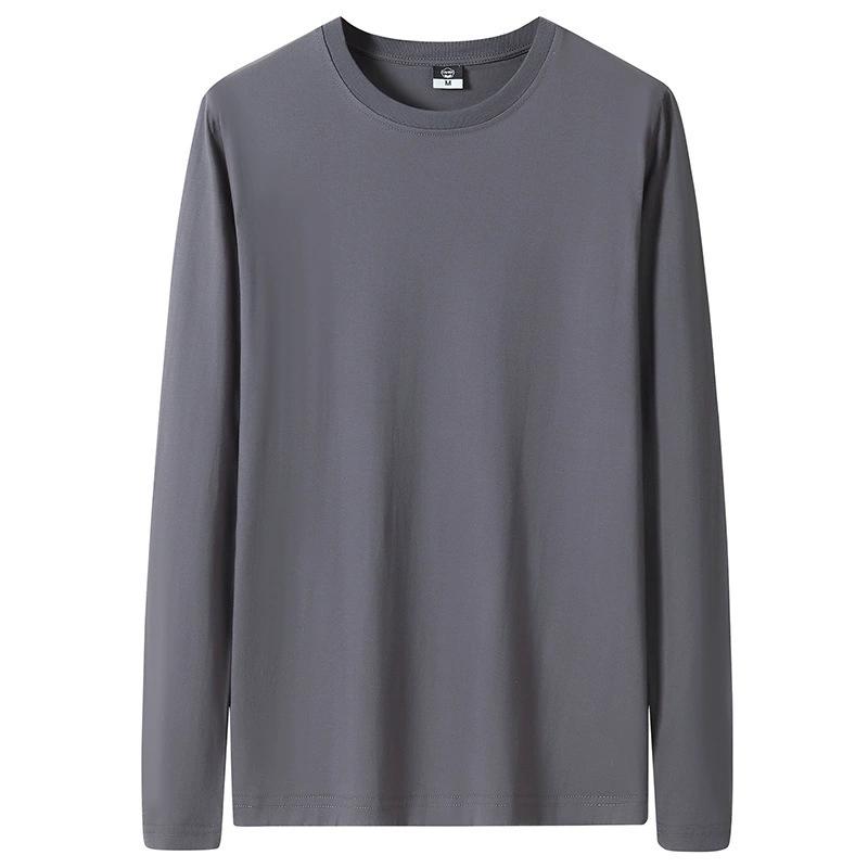 Long Tshirt Mens Cotton Sleeved For Spring And Autumn Loose Hoodie Base Coat For Autumn Clothes Mens Top