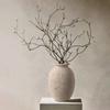 Haihong Yalin Wabi-Sabi Travertine Faux Flower Vase - Light Luxury Decorative Ornament for Living Room Entrance