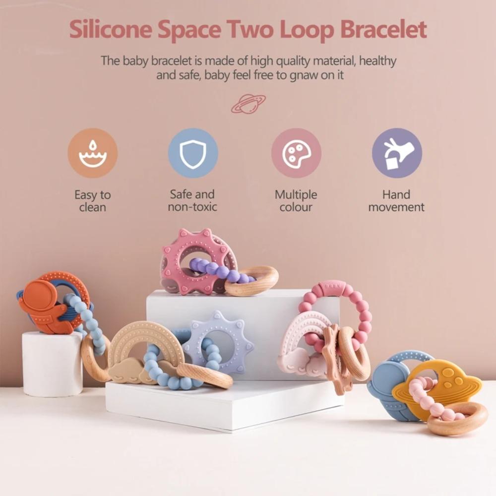 Baby Silicone Bracelet Teether Toys BPA Free Silicone Celestial Nursing Teething Toys Food Grade Silicone Newborn Toys Gift