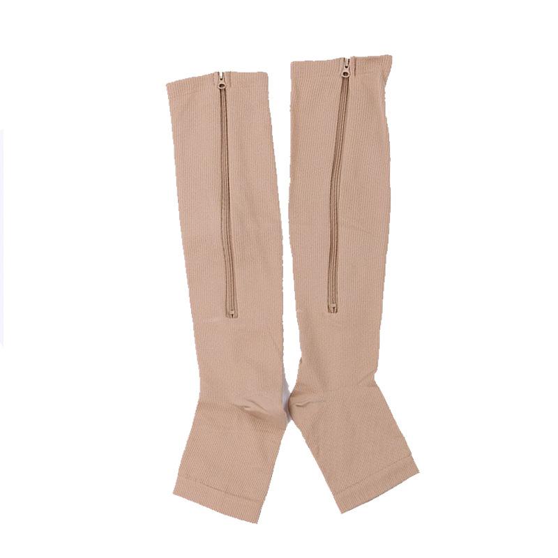 Compression Stockings Sports Pressure Long Cycling Socks Zipper Professional Leg Support Thick Men Women Socks