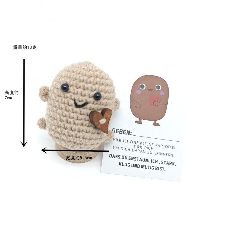Décoration Tricotée Mini Poupées Crochet Tricot Poupée Crochet Fini Carte Ornement de Bureau Cadeau Chambre Motivationnel Déco Halloween