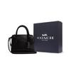 Coach Andrea 15 Texturiertes Logo Unifarbene Reißverschluss Mini-Tragetasche Damen-Tote Schwarz CO974-JIBLK