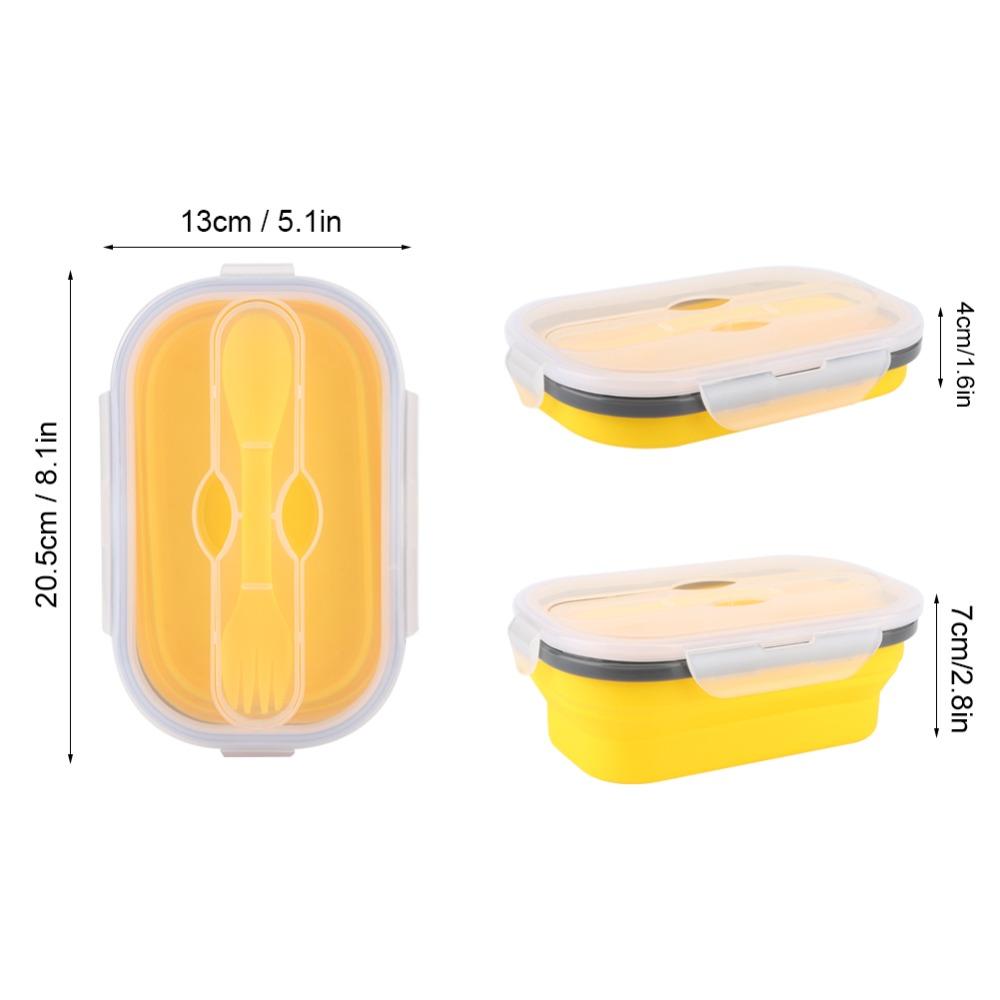 800ml Foldable Bento Box Microwave Safe Portable Food Storage Outdoor Travel