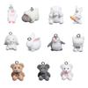 Cute Flocking Pendant Set for DIY Jewelry Making Colorful Flocking Pendants Keychain Decoration for DIY Jewelry Supplies