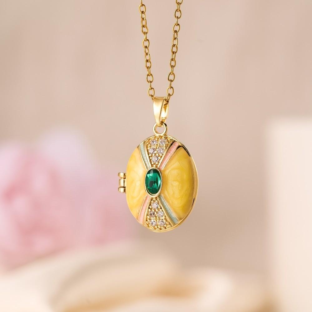 Romantic Photo Frame Necklace Oval Shape Vintage Openable Necklace  Anniversary Gifts