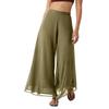 Women's Chiffon Wide Leg Pants Loose Fit Long Trousers Lightweight High Waist Flowing Design for Casual Wear