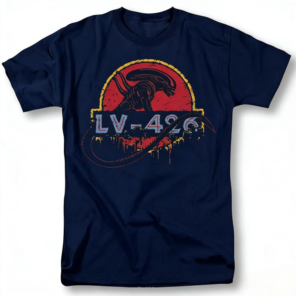 Alien Movie Vintage Graphic TShirt Xenomorph Creature Poster Design Black SciFi Tee for Alien Fans Casual Costume Events L