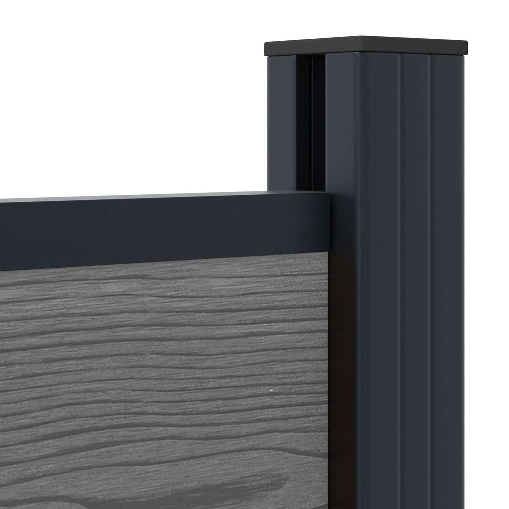 WPC and Aluminum Fence Panel Grey