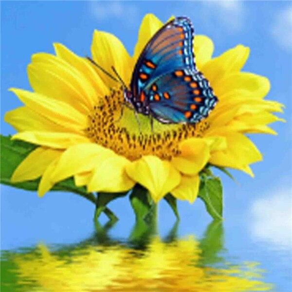  Full Square/Round Diamond Painting Sunflower 5D DIY Diamond Embroidery Cross Stitch Flower Needlework Wall Art