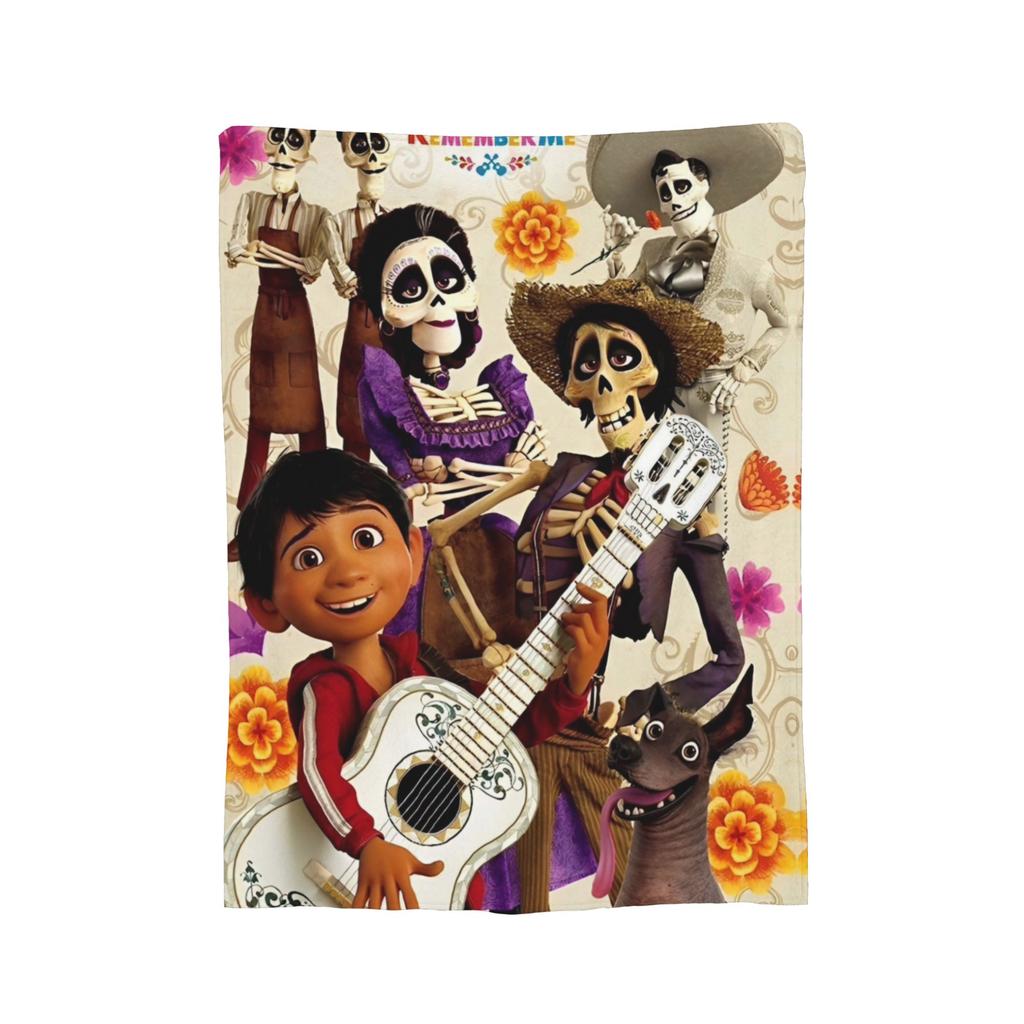 Cartoon Coco Day of The Dead Knitted Blankets  Plush Throw Blankets Bedding Couch Decoration Soft Warm Bedspreads,
