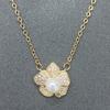 Hot-selling Seiko micro-inlaid flower pearl necklace raw luxury four-braided flower pendant collarbone chain