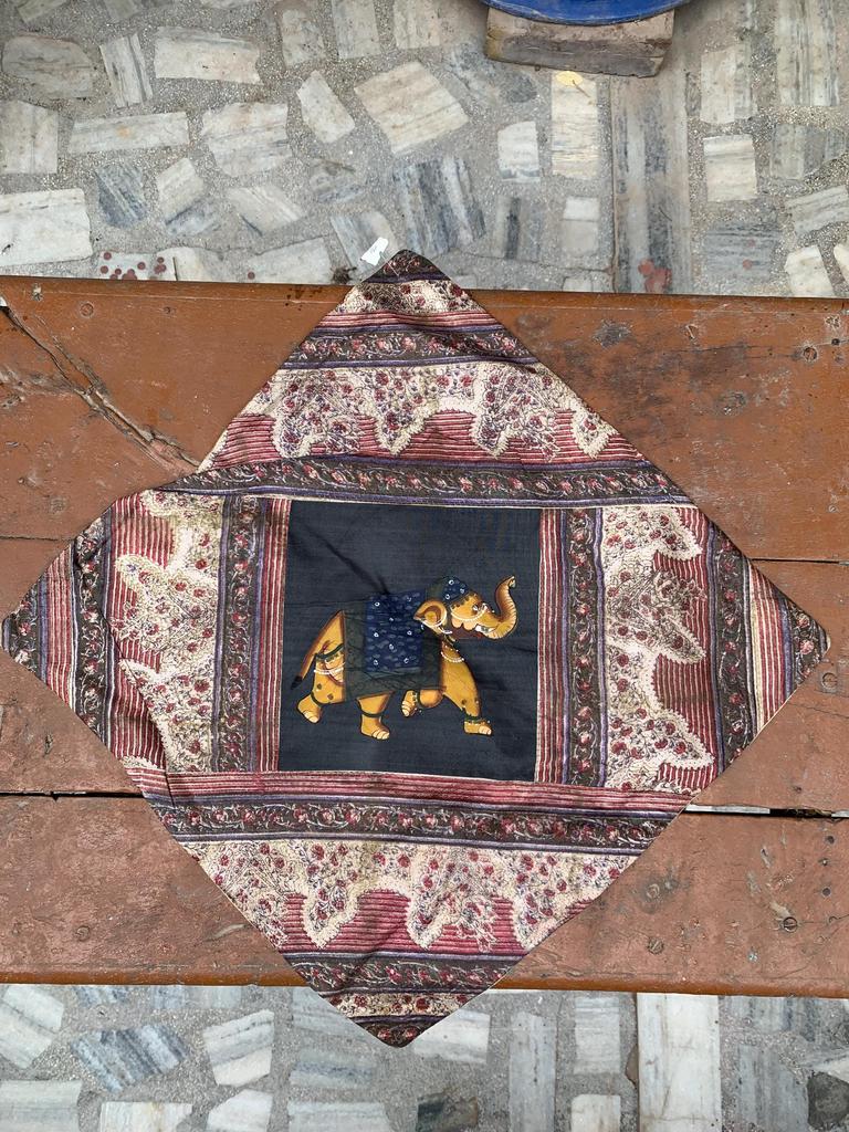 Hand Embroidered Cotton Pillow Cover: Bohemian Decorative Cushion 40