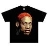 2023 Summer Fashion Dennis Rodman Tops Tees The Worm Streetwear Vintage T Shirt Basketball Star Printed  Hip Hop T-shirts Man