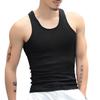 2 Stück Herren Sommer Fitness Weste Einfarbig Nahtlos U-Ausschnitt Ärmellos Dehnbar Weich Atmungsaktiv Schnelltrocknend Pullover Lässig Männer Gym Sport Tank Top