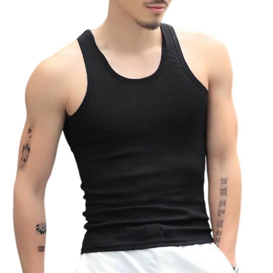 2 Stück Herren Sommer Fitness Weste Einfarbig Nahtlos U-Ausschnitt Ärmellos Dehnbar Weich Atmungsaktiv Schnelltrocknend Pullover Lässig Männer Gym Sport Tank Top