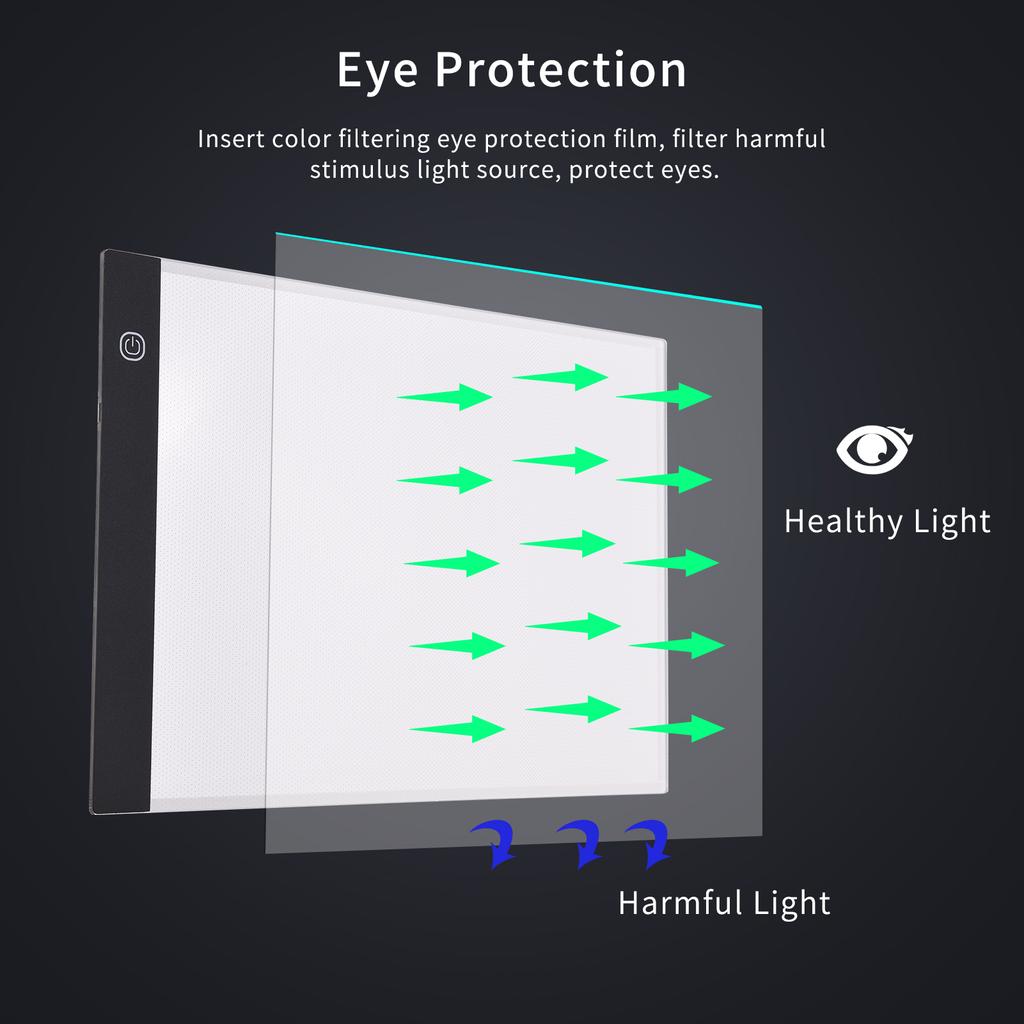LED Light Pad   3mm  -Thin Drawing Board Copyboard Stepless Dimming USB Powered for Artist Animation Designing Sketching Calligraphy