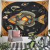 Celestial Fish with Geometric Patterns Pattern Wall Hanging Tapestry Decorative Tapestry Home Decor for Bedroom and Living Room