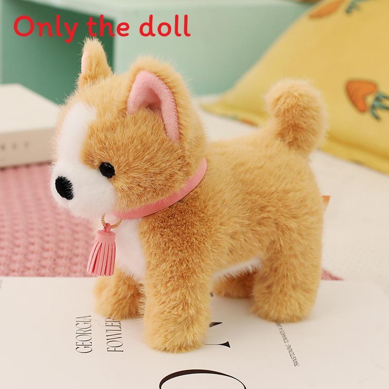 

Cuter Husky Poodle Plush Dog With Tassel Necklace Decor For Kids Collection Gift Corgi,18cm
