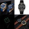 Stylish Men's Watch With Night Light And Calendar Quartz Pointer Display Leather Strap 98001 Belt Style)