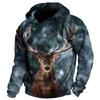 Men's Animal Reindeer Graphic Prints Hoodie Hoodies Sweatshirt Streetwear Designer Long Sleeve Hooded