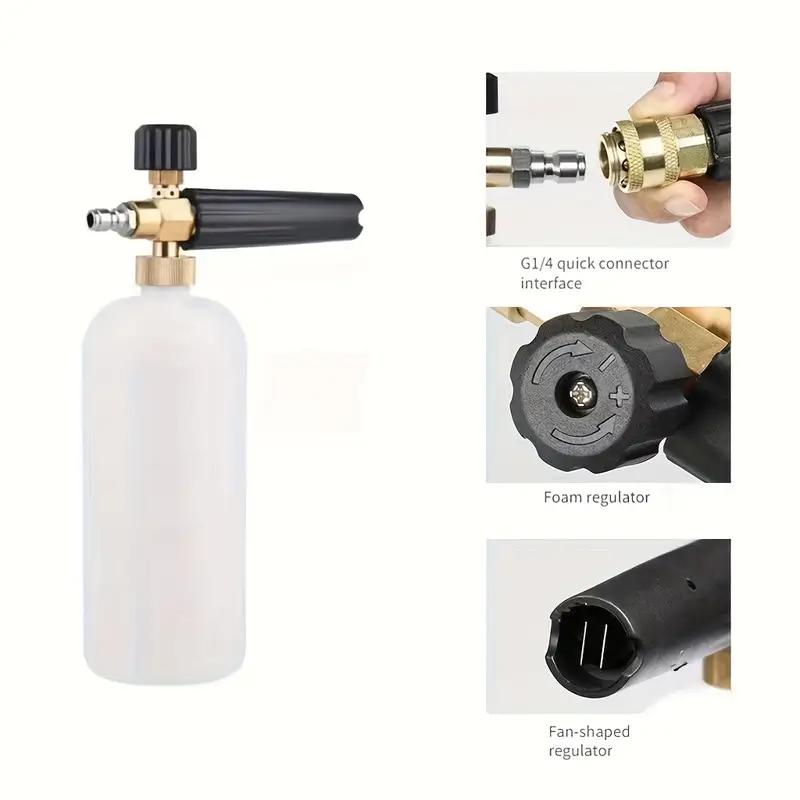 High Pressure Car Wash Foam Sprayer Machine with Quick Plug, Fan-shaped Head Set, and Snowflake Foam Pot