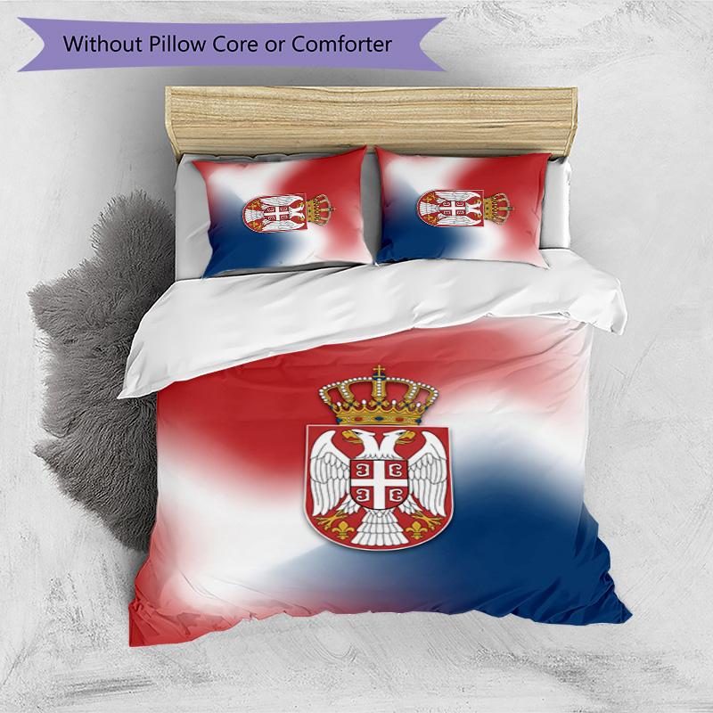 Serbia Printed Bedding 3 Piece Set Cozy Breathable Bed Cover Set as Housewarming Holiday Gift