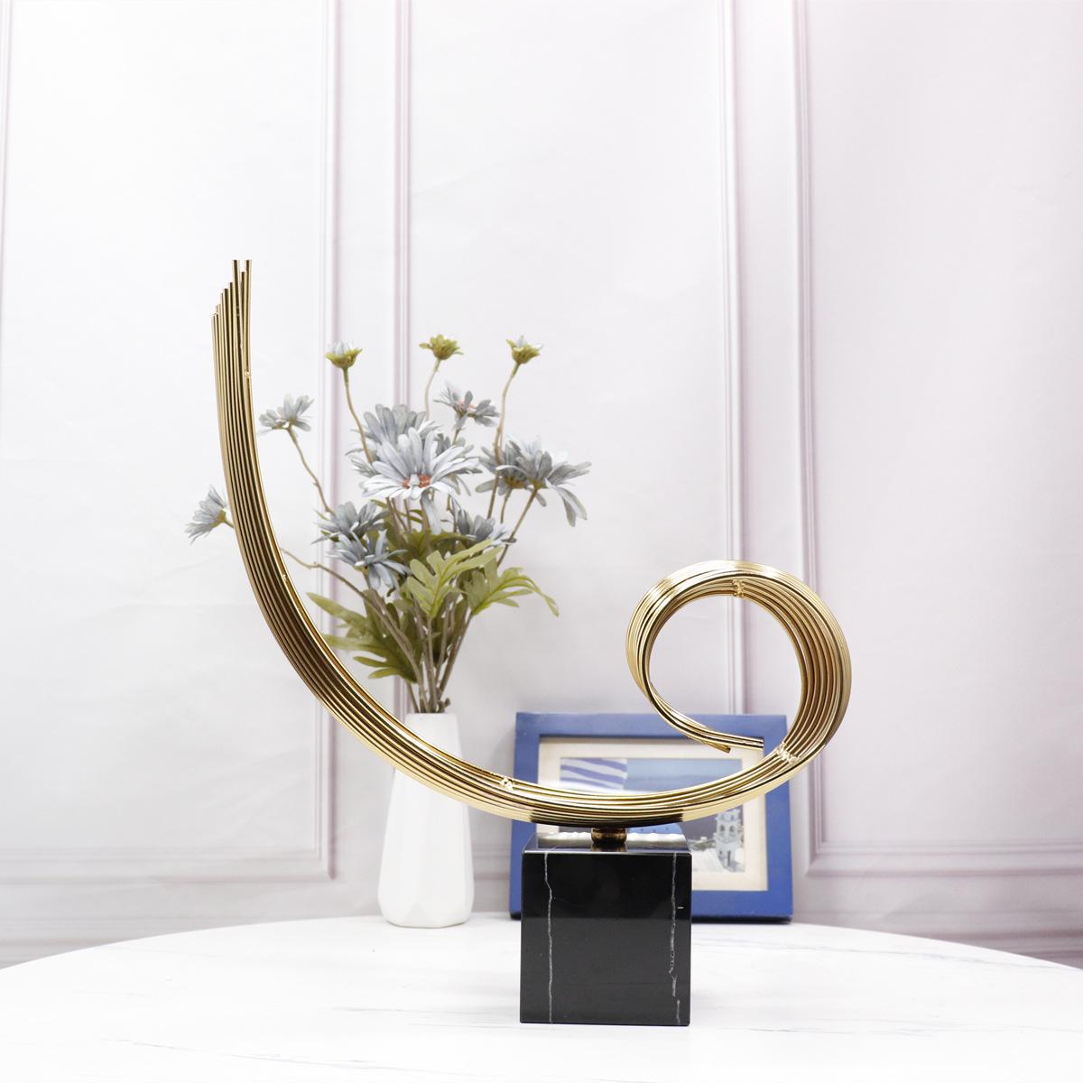 

Simple Modern Metal Wave Desktop Ornament for Living Room, Study, or Office