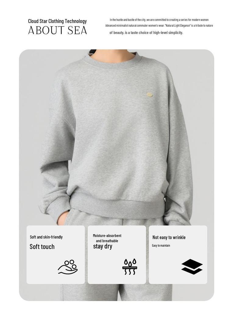 ABOUTSEA Dámská všestranná mikina s kulatým výstřihem - 7 barev, top s dlouhým rukávem